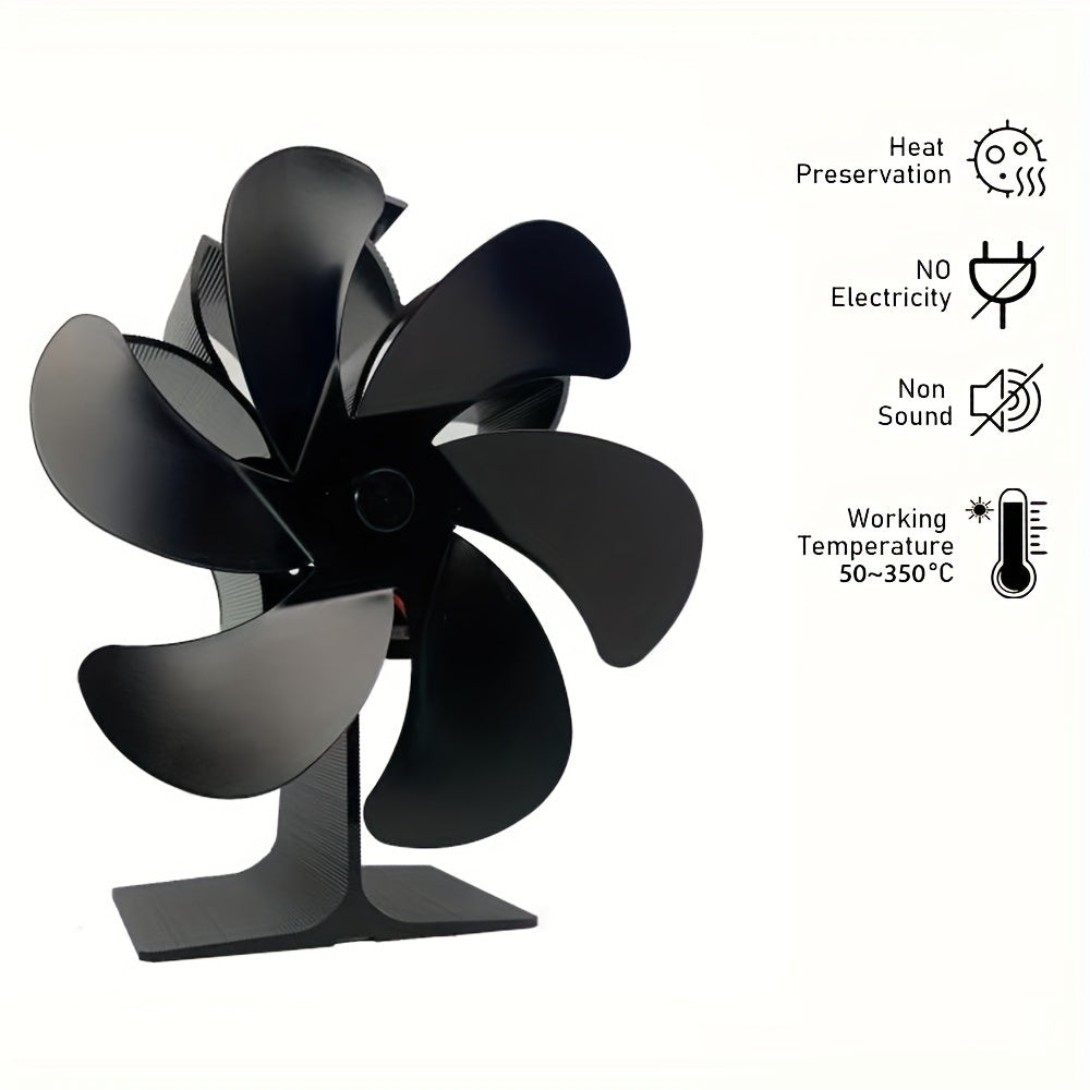 Wood Stove Fan Heat-Driven Fireplace Fan for Wood Gas Burners Home Heating