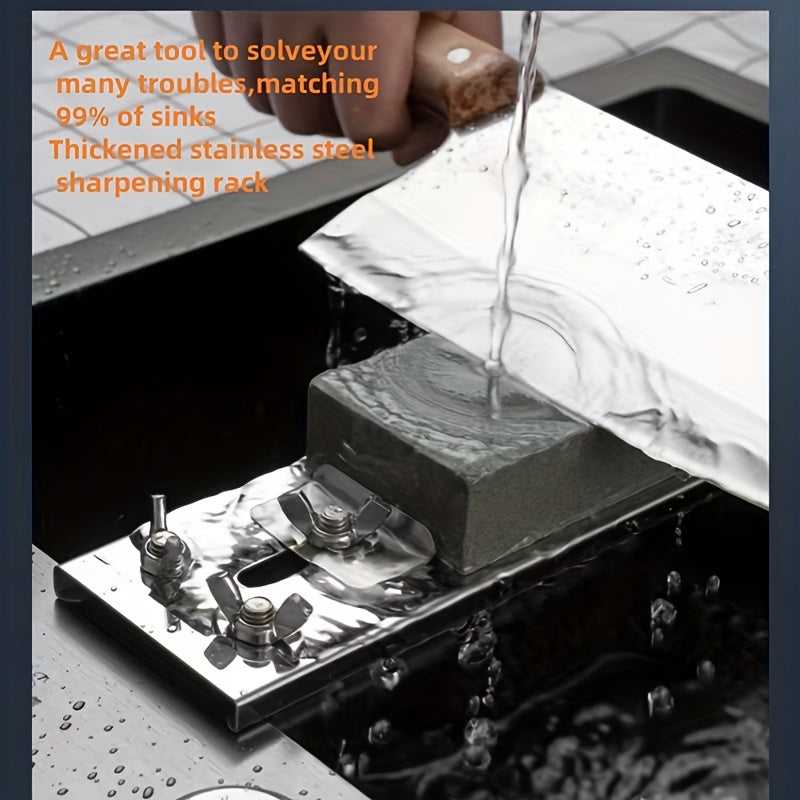 Moslashuvchan zanglamaydigan po'latdan yasalgan oshxona pichog'ini qattiqlash uchun rack, 2 ta, sinkga o'rnatiladi, sirpanmaydigan