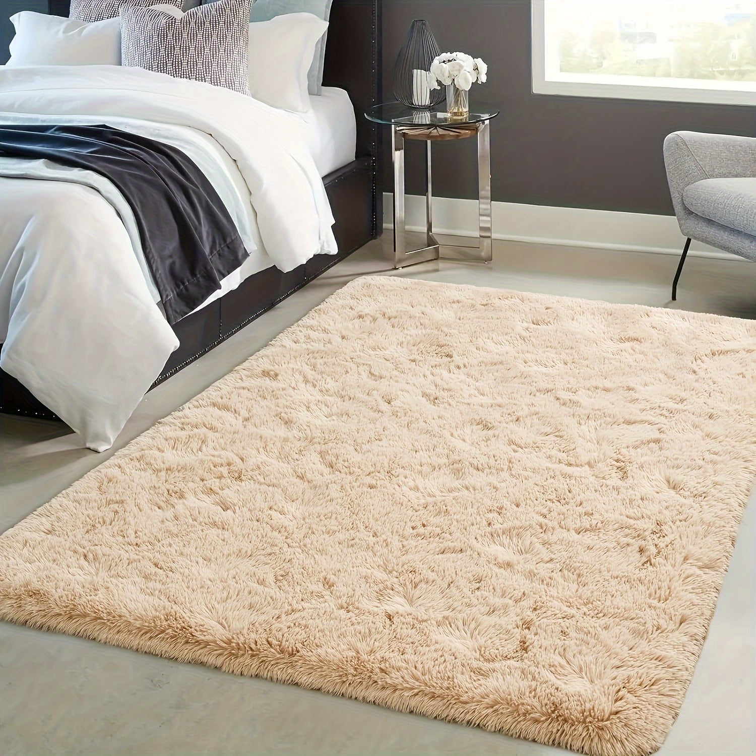 Soft Shaggy Carpet for Living Room Bedroom Hallway, Easy to Maintain