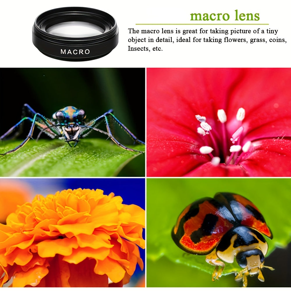 2-in-1 Smartphone Camera Lens Kit with 0.45 Wide Angle and Macro Lenses, 37mm Universal Clip