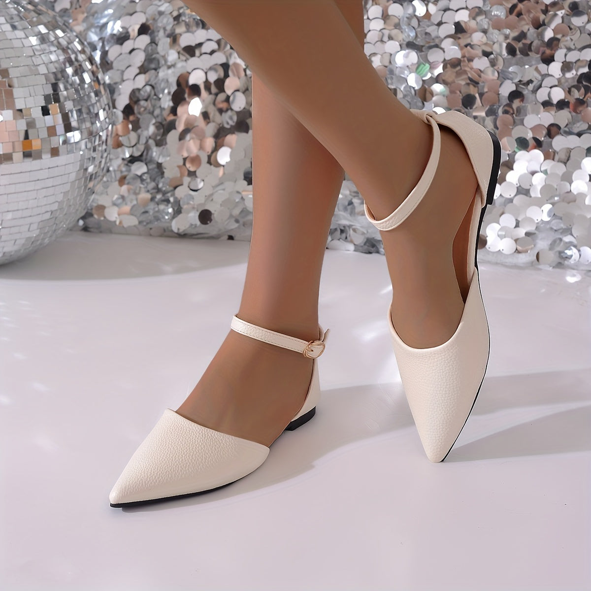 Women Flat Shoes Hollow Toe Slip-On Shoes for Autumn