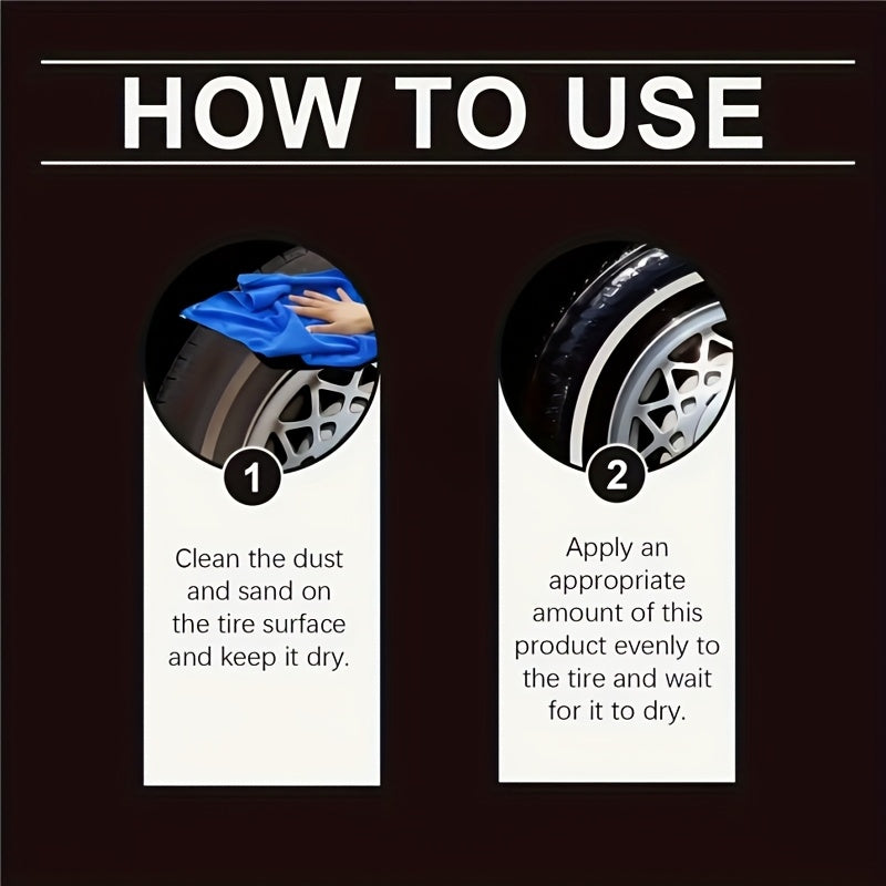 Cera brillante para neumáticos con aceite de coco, aplicador de esponja, mejora el brillo del plástico