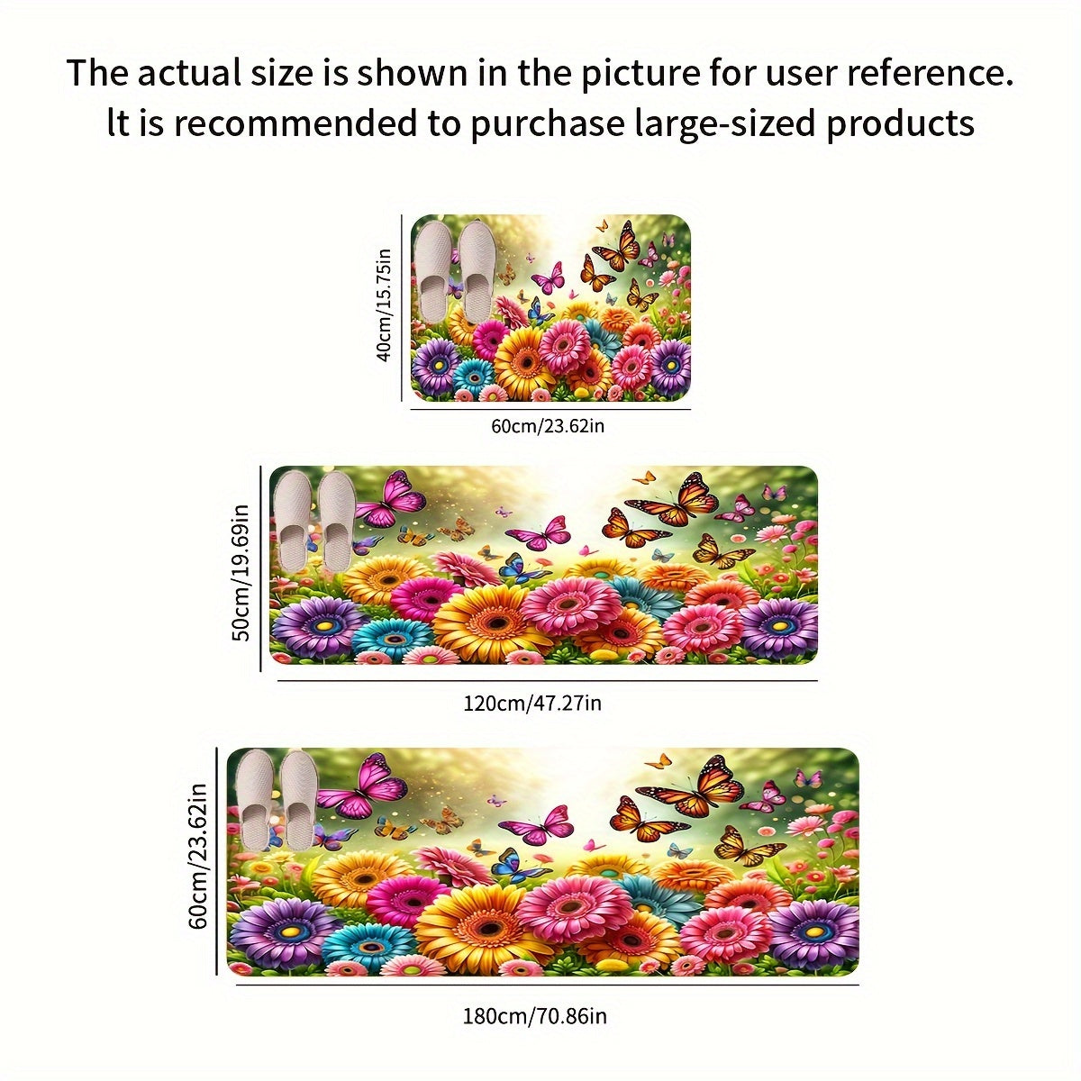 Alfombra de cocina de flor de franela impermeable, antideslizante, absorbente y anti-fatiga con diseño de girasol