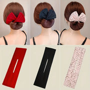 Bohemian Hair Bun Maker Headband with French Curling Iron Polyester Fiber Hair Accessory