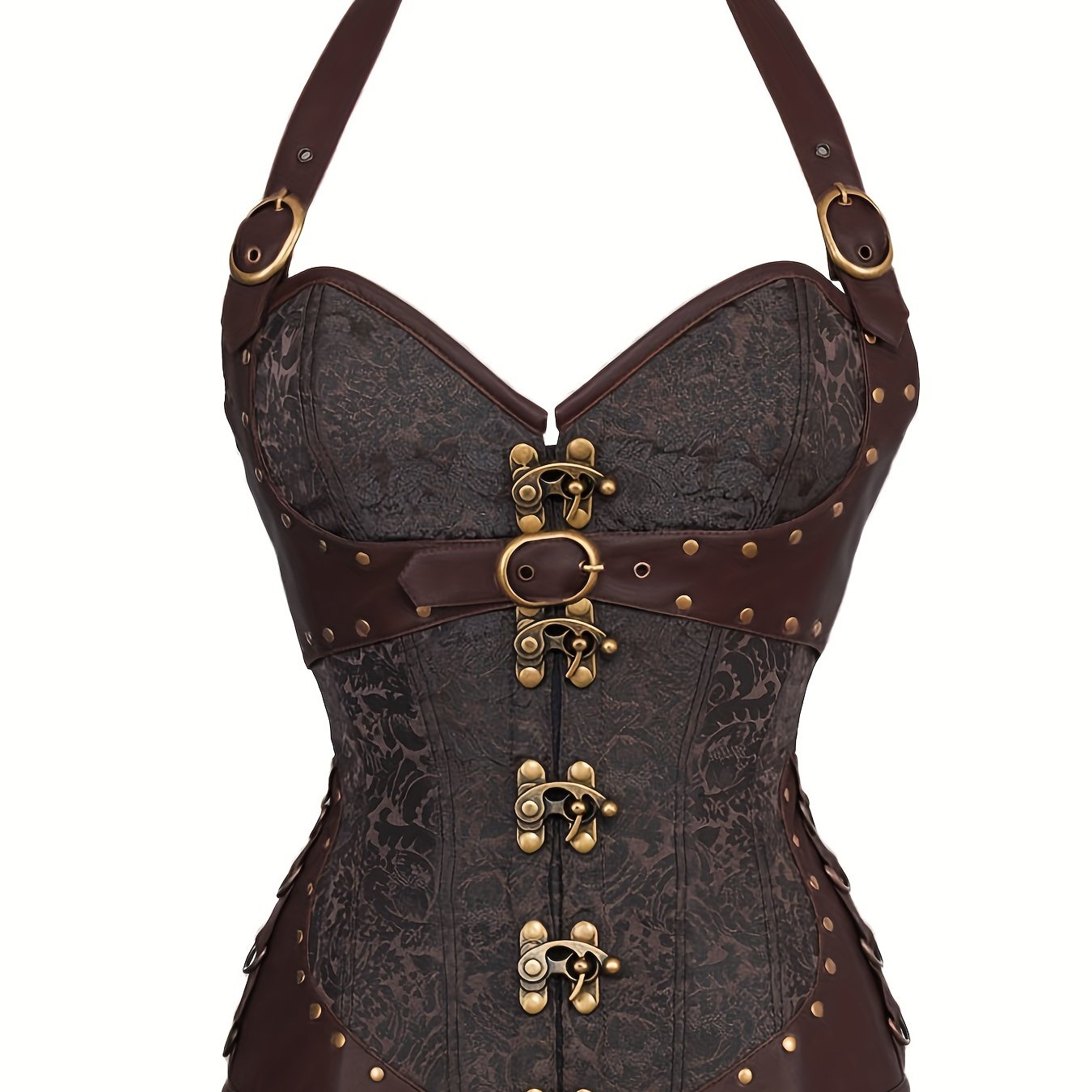 Women's Jacquard Strapless Corset with Tummy Control and Push-Up Support