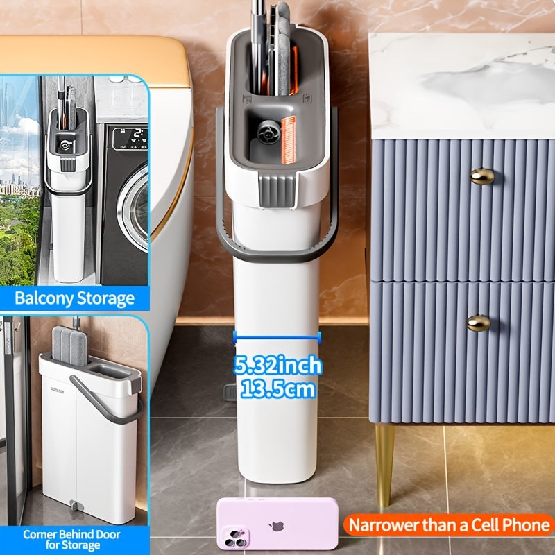 Conjunto de trapeador y cubo sin manos con panel plano de 15.8 pulgadas y almohadillas ultrafinas