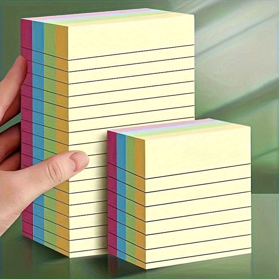 Large Lined Self-Adhesive Sticky Notes Pad in 4 Colors for Office and Students