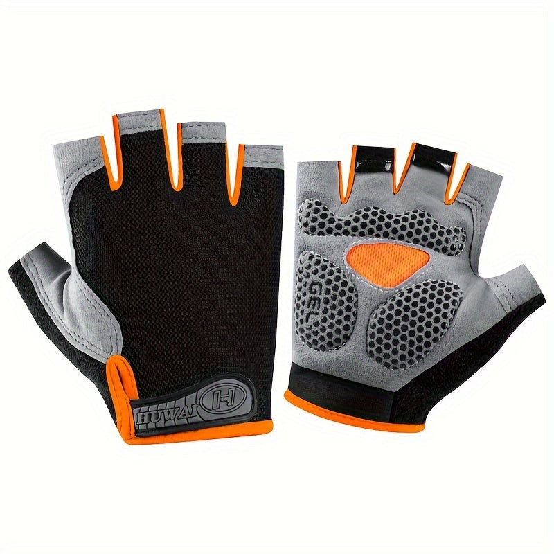 Half-Finger Breathable Polyester Fitness Gloves for Outdoor Sports Non-Slip