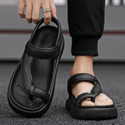 Women's EVA Flat Sandals Black and White Slip-On Open-Toe Casual Shoes