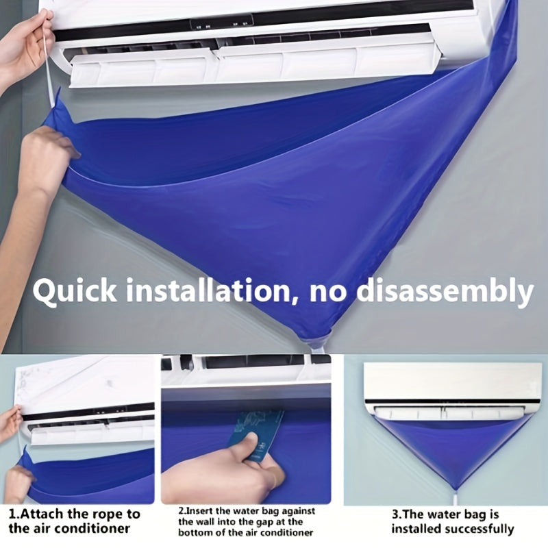 Protective PVC Cover for Air Conditioner and Range Hood, Blue, 99.06cm W x 200.66cm L