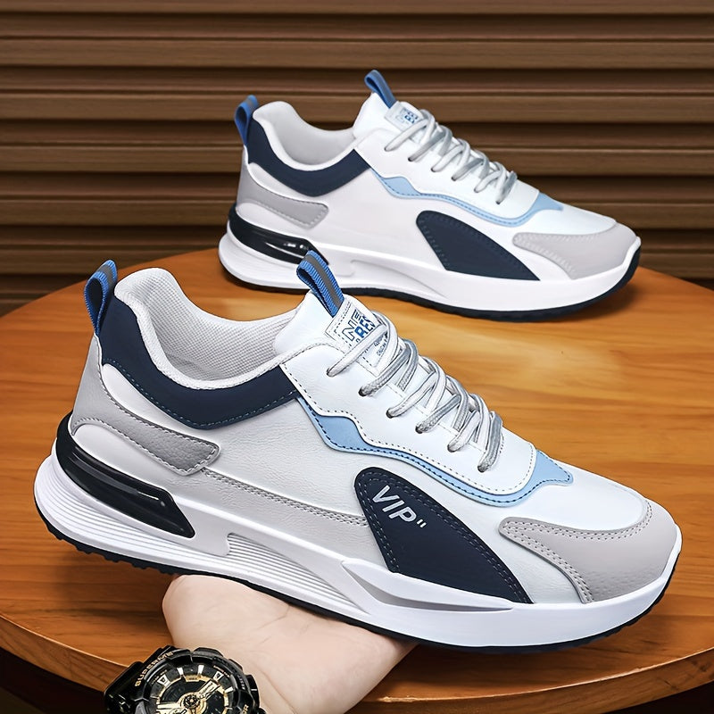 Erkaklar uchun vintage sport krossovkalari, tasodifiy eski maktab uslubi, havo yostiqchasi, nafas oladigan astar, mustahkam PU yuqori qismi, PVC taglik va har kuni qulaylik uchun pastki dizayn.