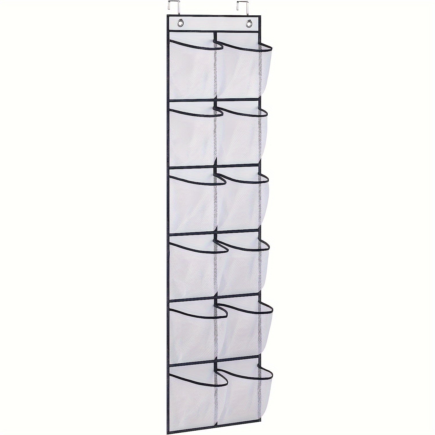 Expandable Mesh Shoe Organizer with 12 Compartments for Shoes and Accessories