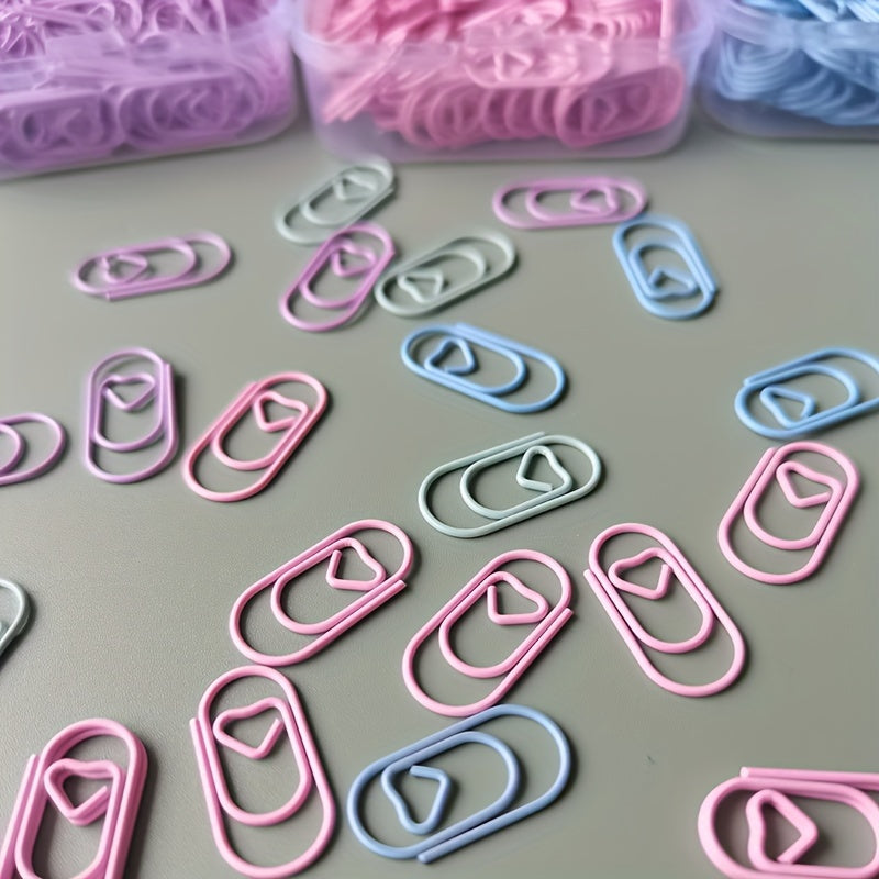 Mini Love Paper Clips Set 100 Pieces in 4 Colors Iron Office Supplies