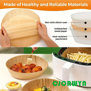 100pcs Non-Stick Round Parchment Paper Liners for Air Fryer Baking Roasting