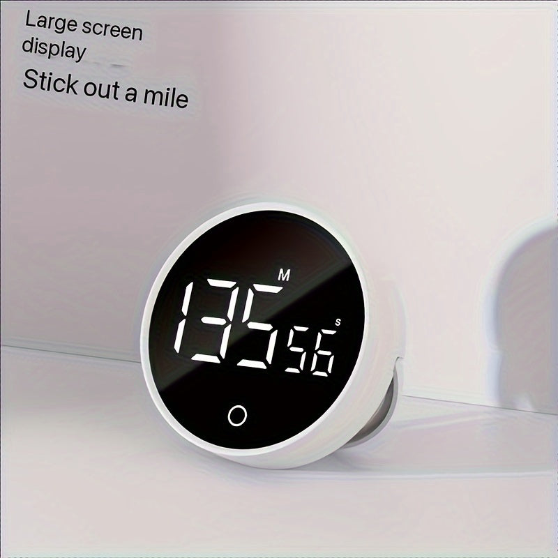 Whisper Quiet LED Kitchen Timer Swiveling Battery-Operated for Cooking and Beauty