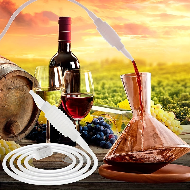 201.17 sm Siphon nasos to'plami uyda pivo tayyorlash uchun: oziq-ovqat darajasidagi plastik siphon quvurlari, shlang va pivo, vino, mead, sidr uchun shaffof oq filtr to'plami.