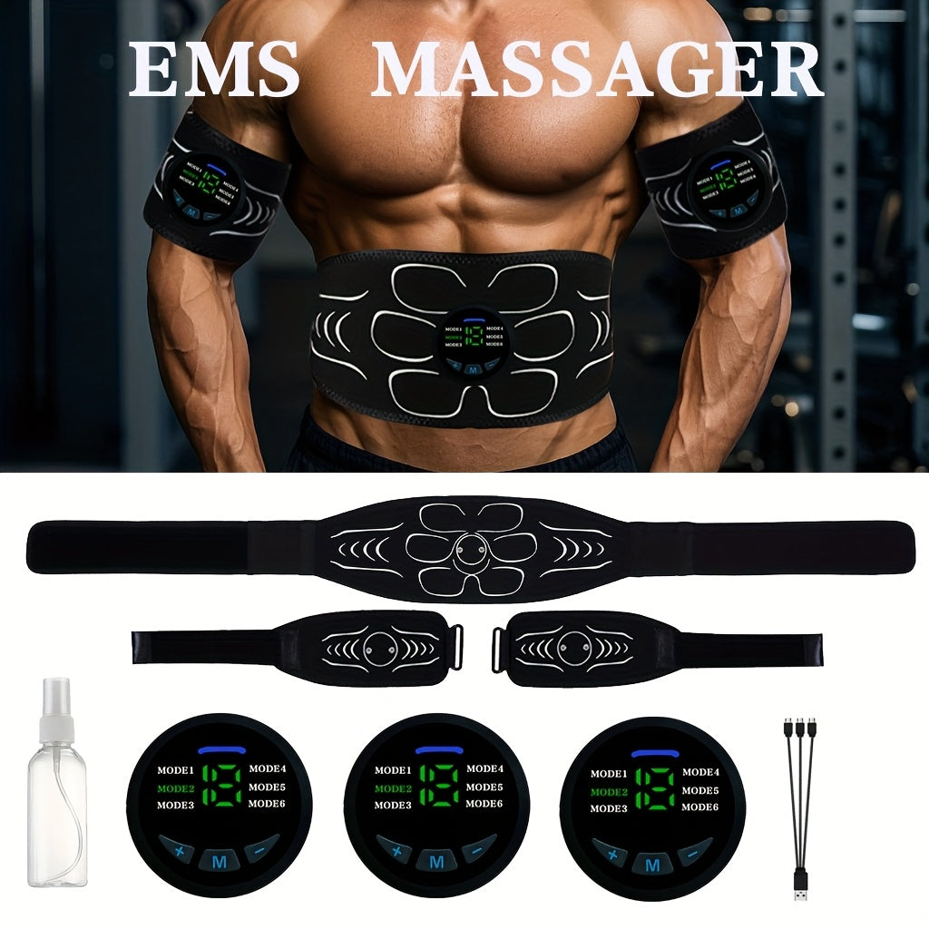 USB zaryadlash massaj kamarlarining uch qismli to'plami, o'nta massaj rejimi, EMS mushak stimulyatsiya funksiyasi, 6 ta massaj rejimi va 18 ta intensivlik. Uyda foydalanish uchun ideal va ajoyib sovg'a bo'ladi.