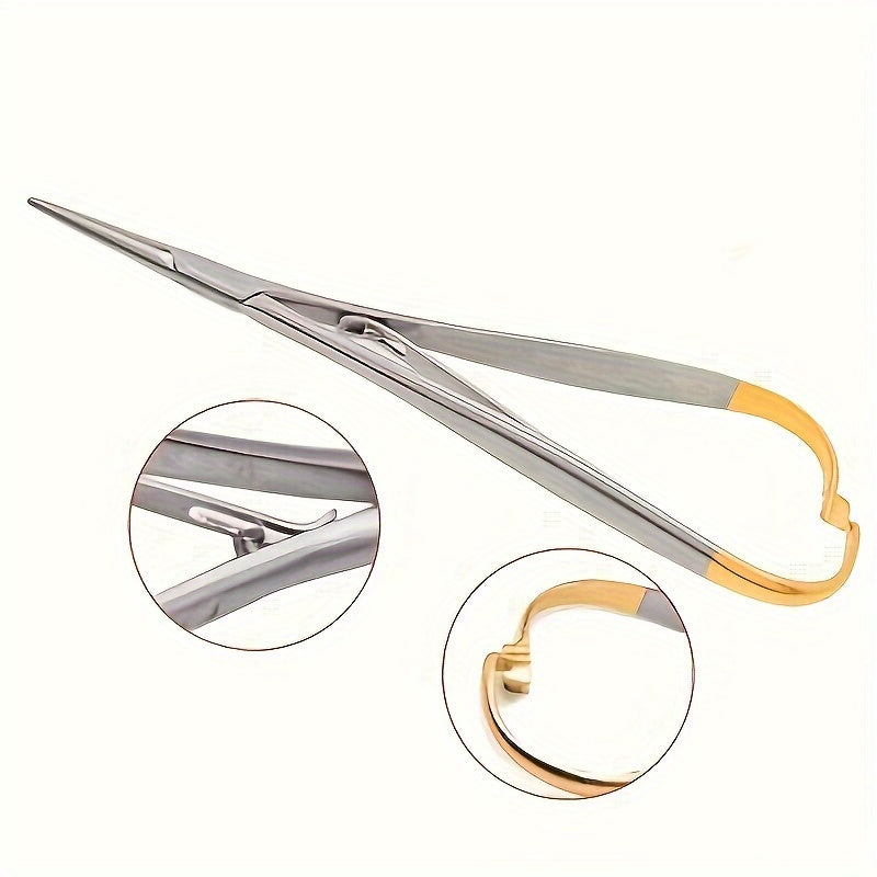 Stainless Steel Surgical Forceps End-Style Needle Holders Tweezers Grip-Style 14cm