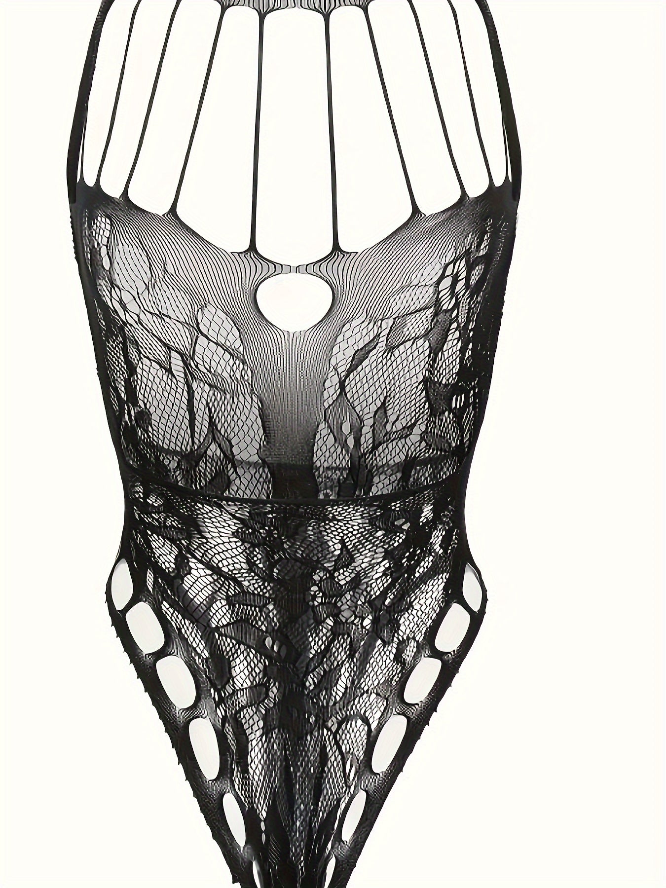 Women’s Jacquard Corset Top Light Support Hollow Knit Polyamide Elastane Lingerie