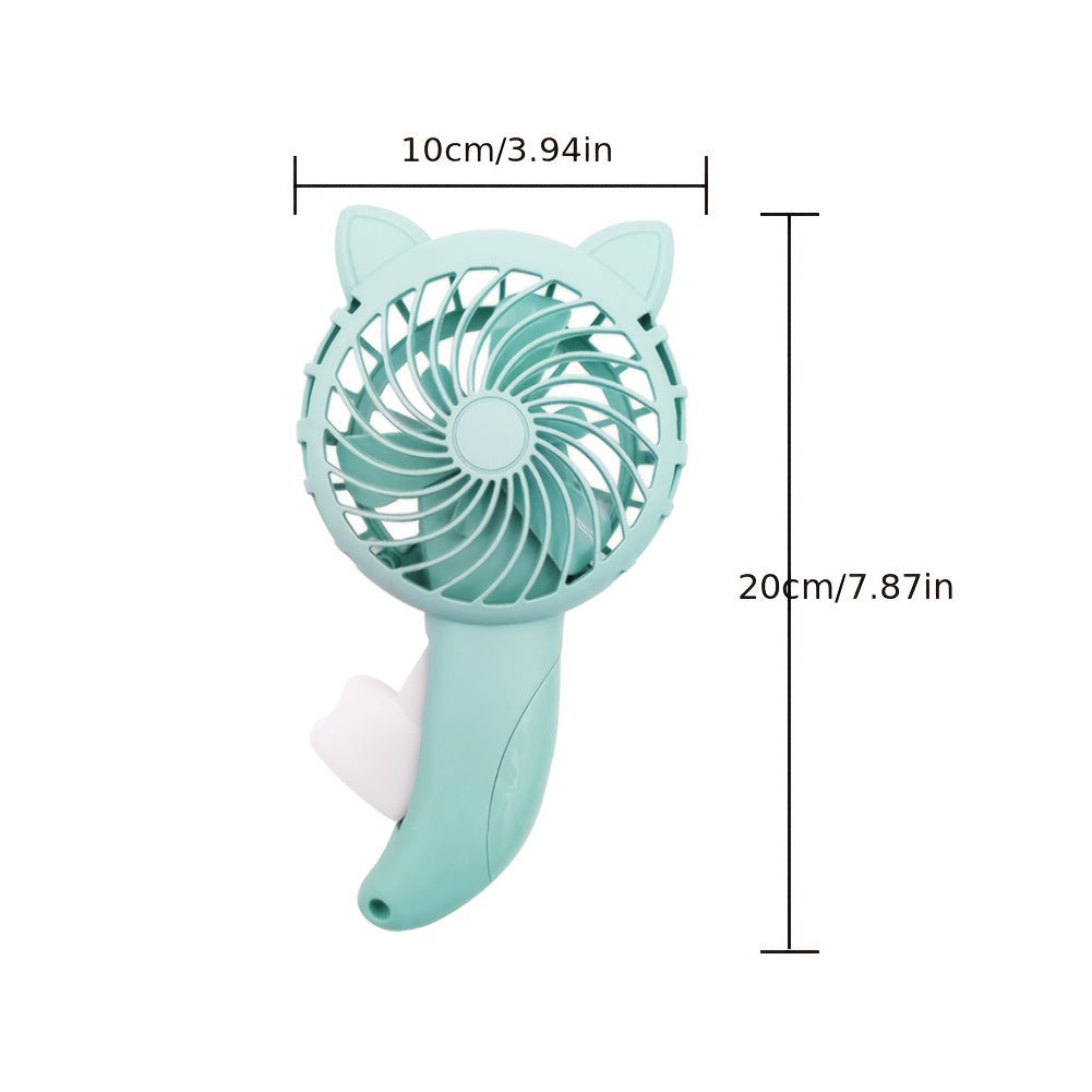 Portable Handheld Fan Personal Cooling Cartoon Design Plastic Compact Lightweight