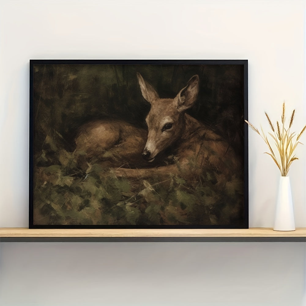 Pintura en óleo vintage de bosque en lienzo para sala de estar o dormitorio 29,97x39,88 cm