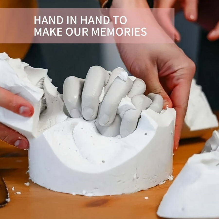 3D Hand Casting Kit for Couples White Plastic Clay Modeling Gift for Valentine's Day and Mother's Day