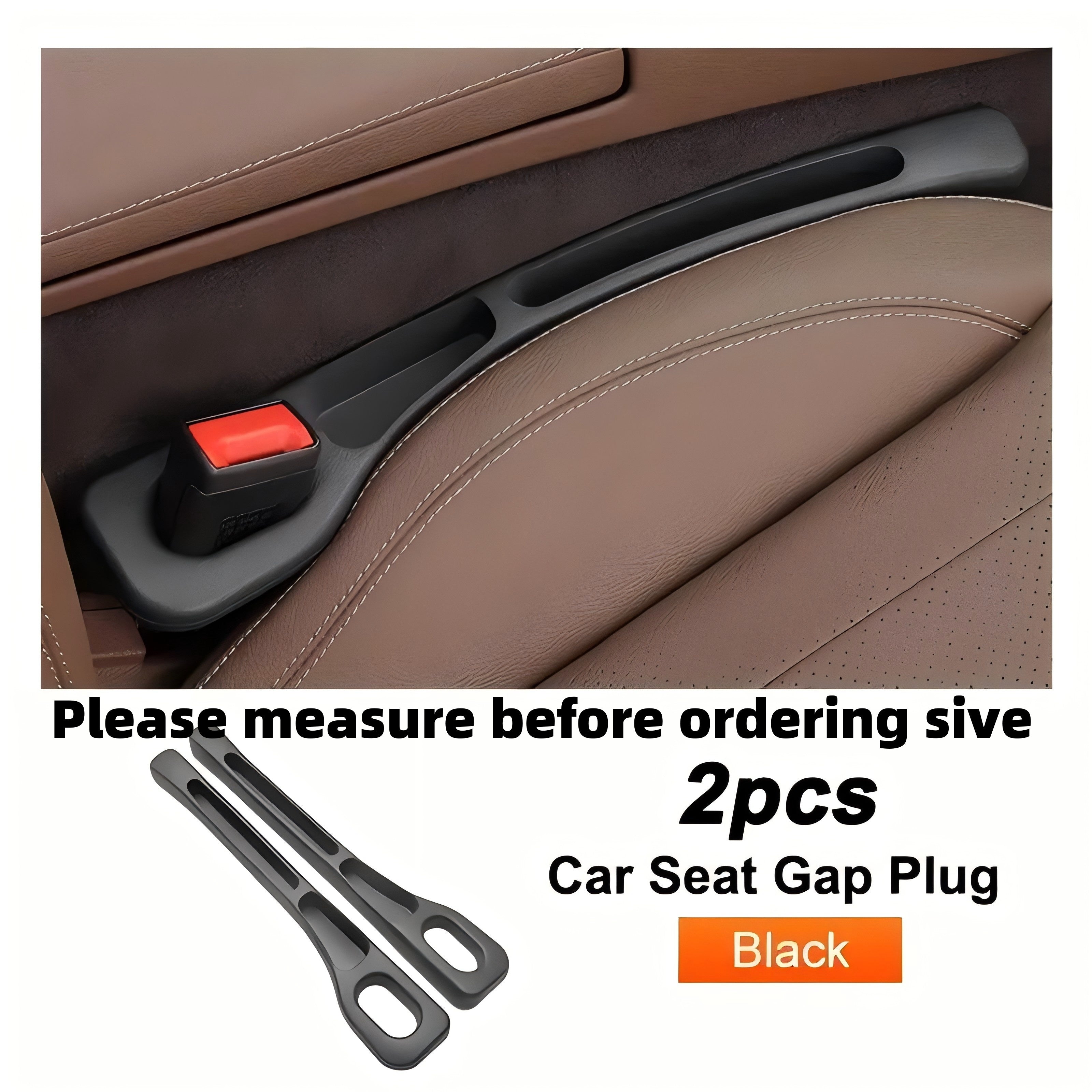 2-Pack Non-Slip Plastic Car Seat Gap Organizers for Keys Phones Cards Coins