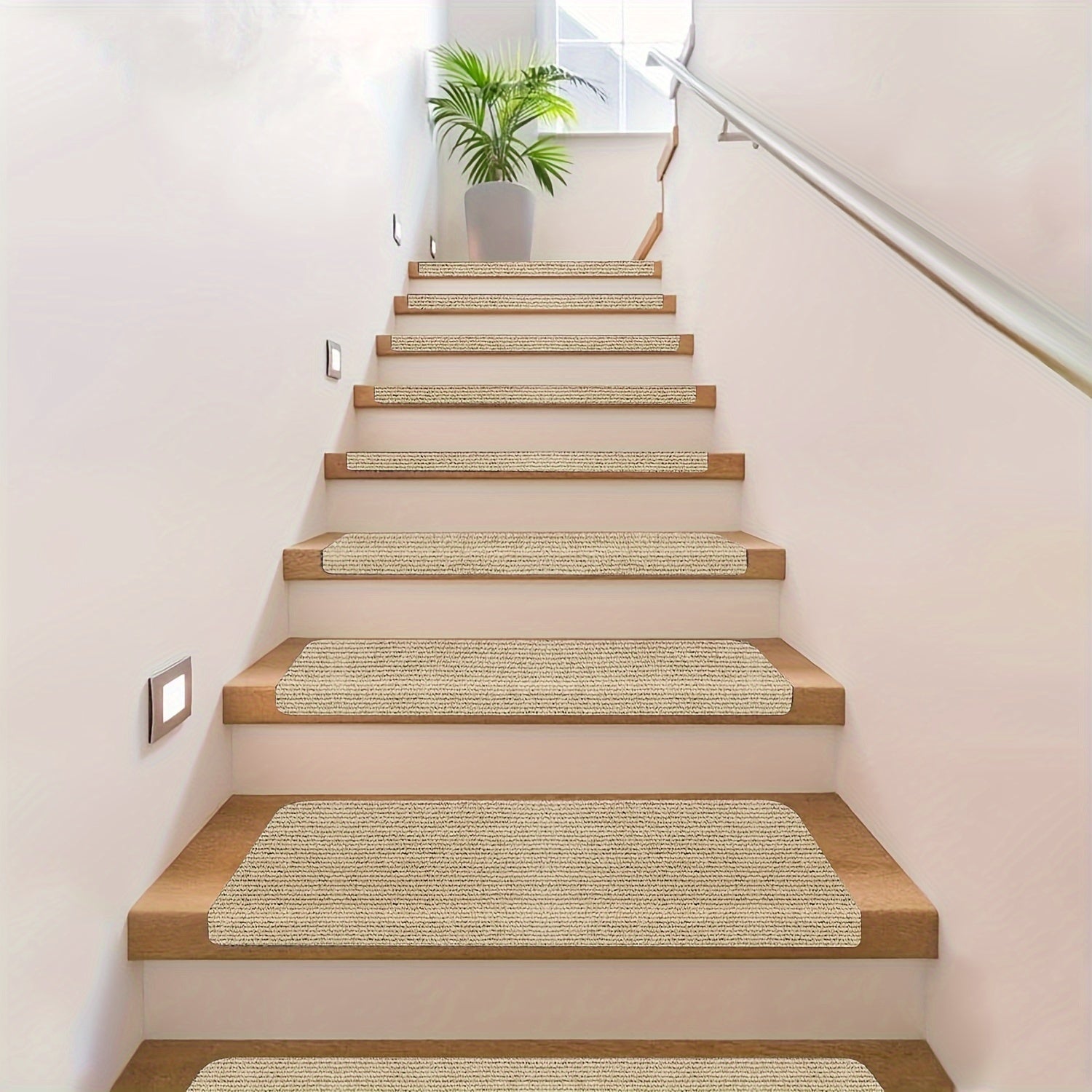 5/10pcs Self-Adhesive Washable Wooden Stair Treads 28x8.8 Inches