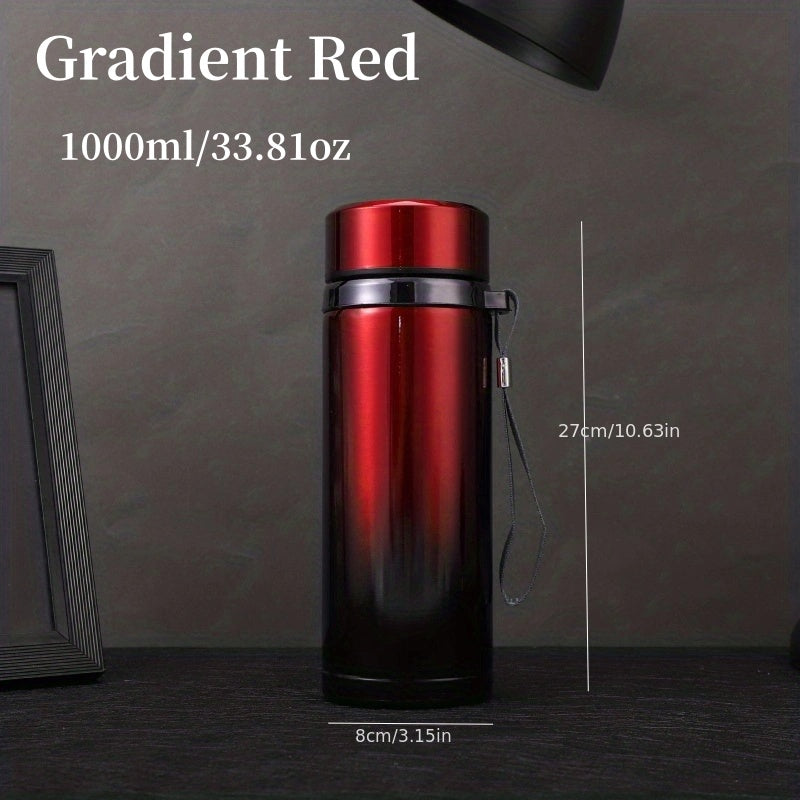 304 zanglamas po'latdan yasalgan bir parcha Gradient Color vakuum termos, ichimliklarni harakatda issiq yoki sovuq saqlash uchun mukammal. Yoz va qish uchun ideal bo'lgan bu izolyatsiyalangan suv shishasi ajoyib sovg'a g'oyasidir.