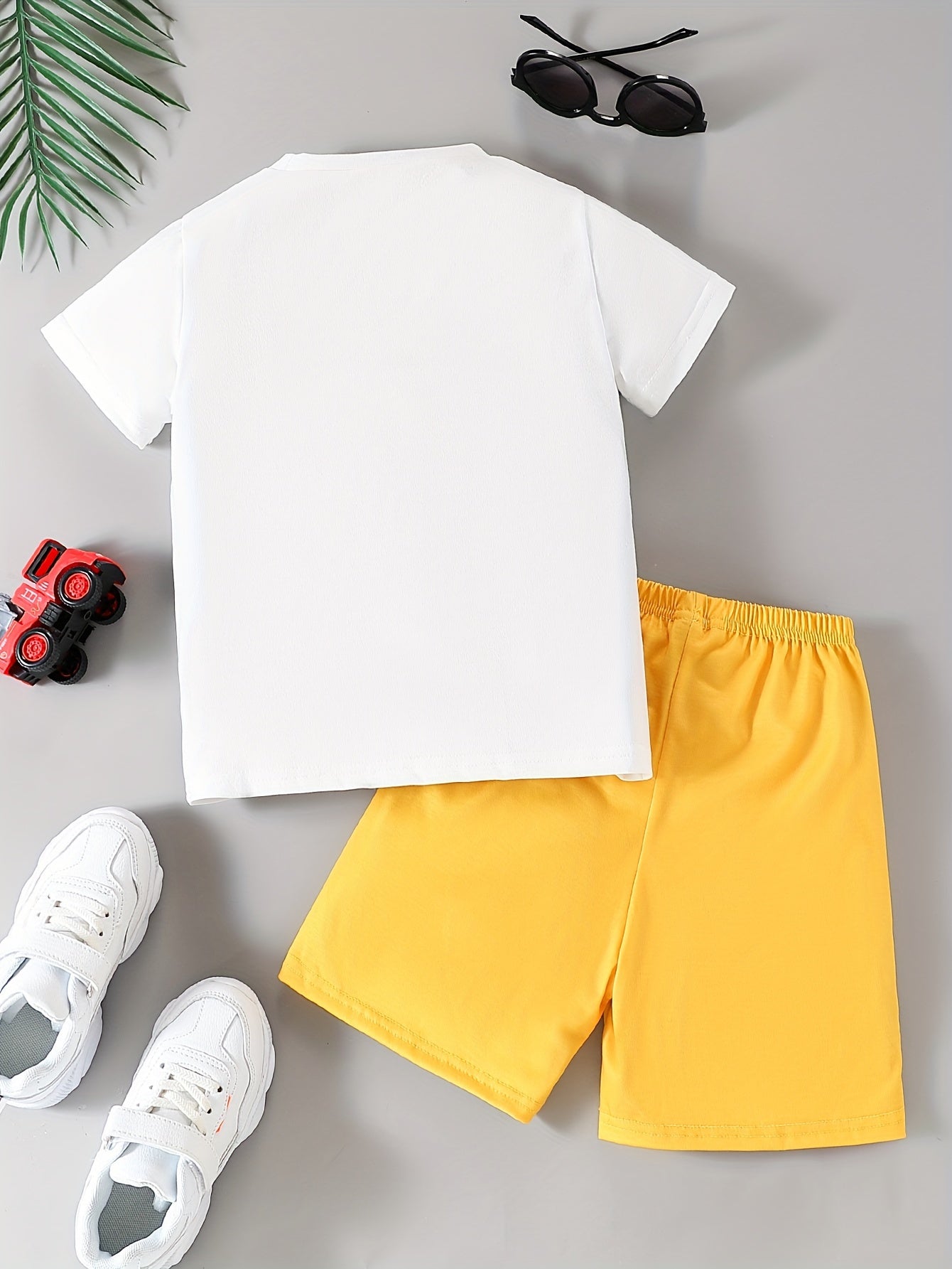 Boys' Summer Shorts Suit Geometric Pattern Polyester Casual Age 12 and Under