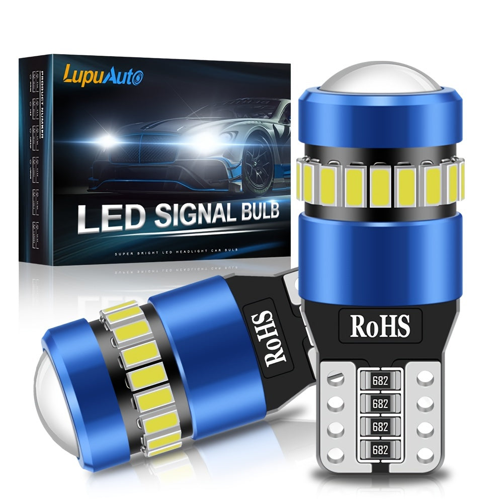 Набор из 2 светодиодных ламп T10 12V для автомобилей, внутреннего освещения и чтения