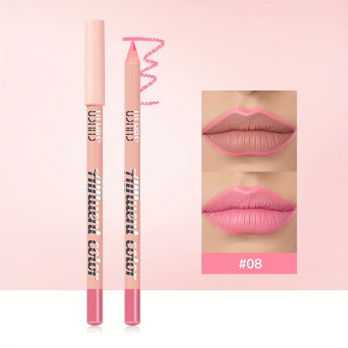 Women Natural Matte Lip Liner Set 8 Colors Waterproof Long-lasting Beauty