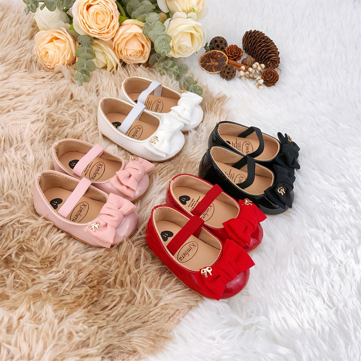 Kichkina qizlar uchun Mary Jane poyabzali, buklamali, yopishqoqsiz taglik, ichki va tashqi partiyalar uchun, bahor va kuz