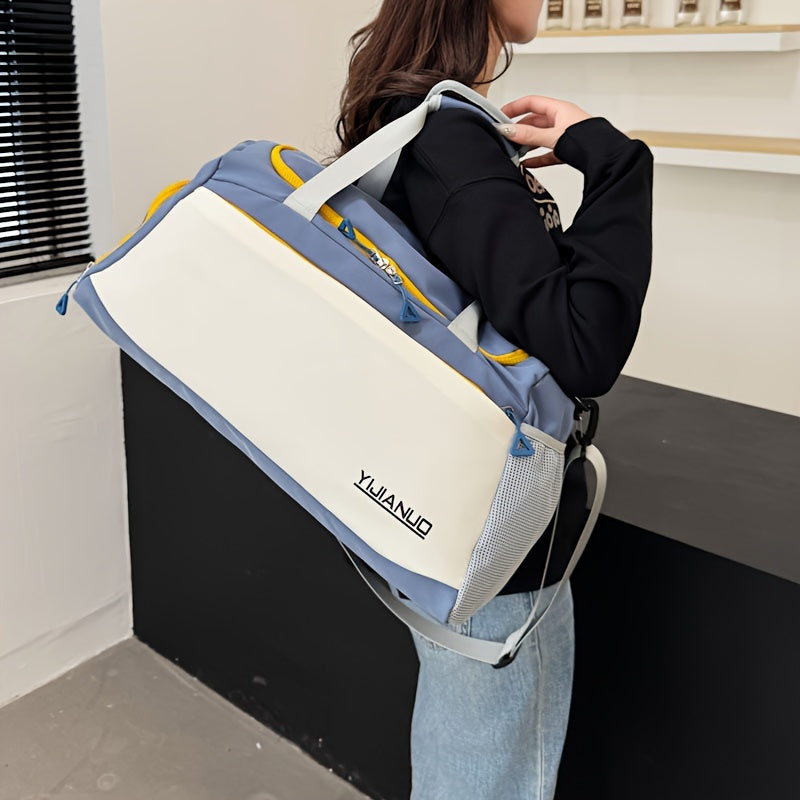 Nylon Duffle Bag with Wet Dry Separation for Business Travel and Gym in Multiple Colors