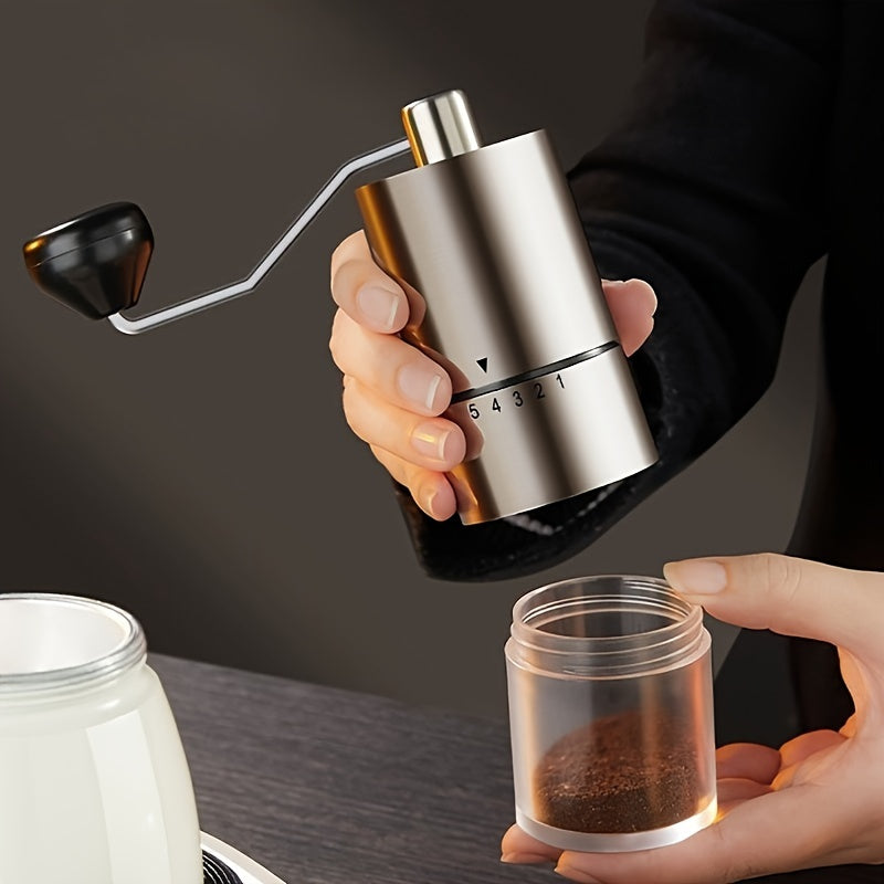 Manual Stainless Steel Coffee Grinder Conical Burr for Travel Camping Office