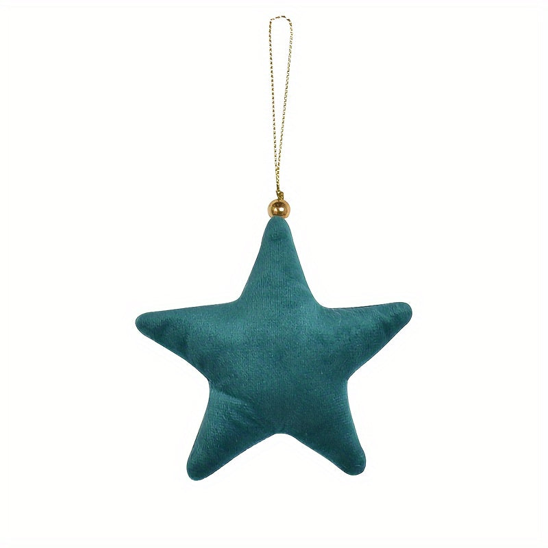 Velvet Christmas Star Ornament for Tree and Home Decoration