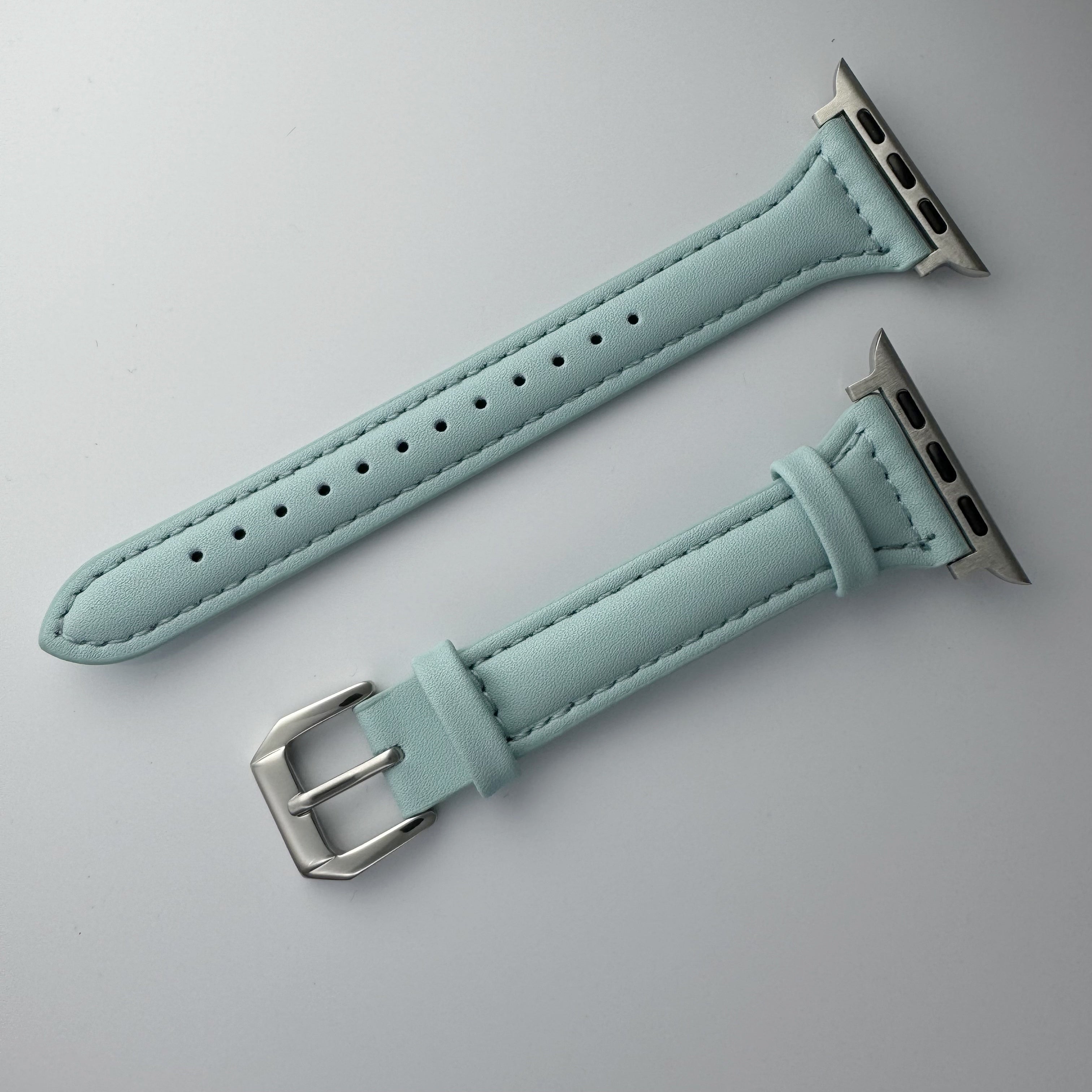 Ultra-Thin Synthetic Leather Watch Strap for iWatch Series 3 4 5 6 7 8 9 Ultra SE