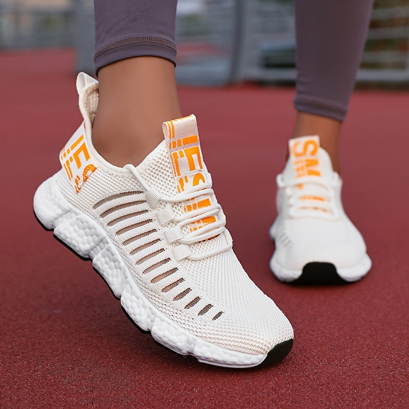 Ayollar uchun nafas oladigan knit platform sportkenglari, kundalik bog‘lamali tashqi poyabzal, kattaroq o‘lcham