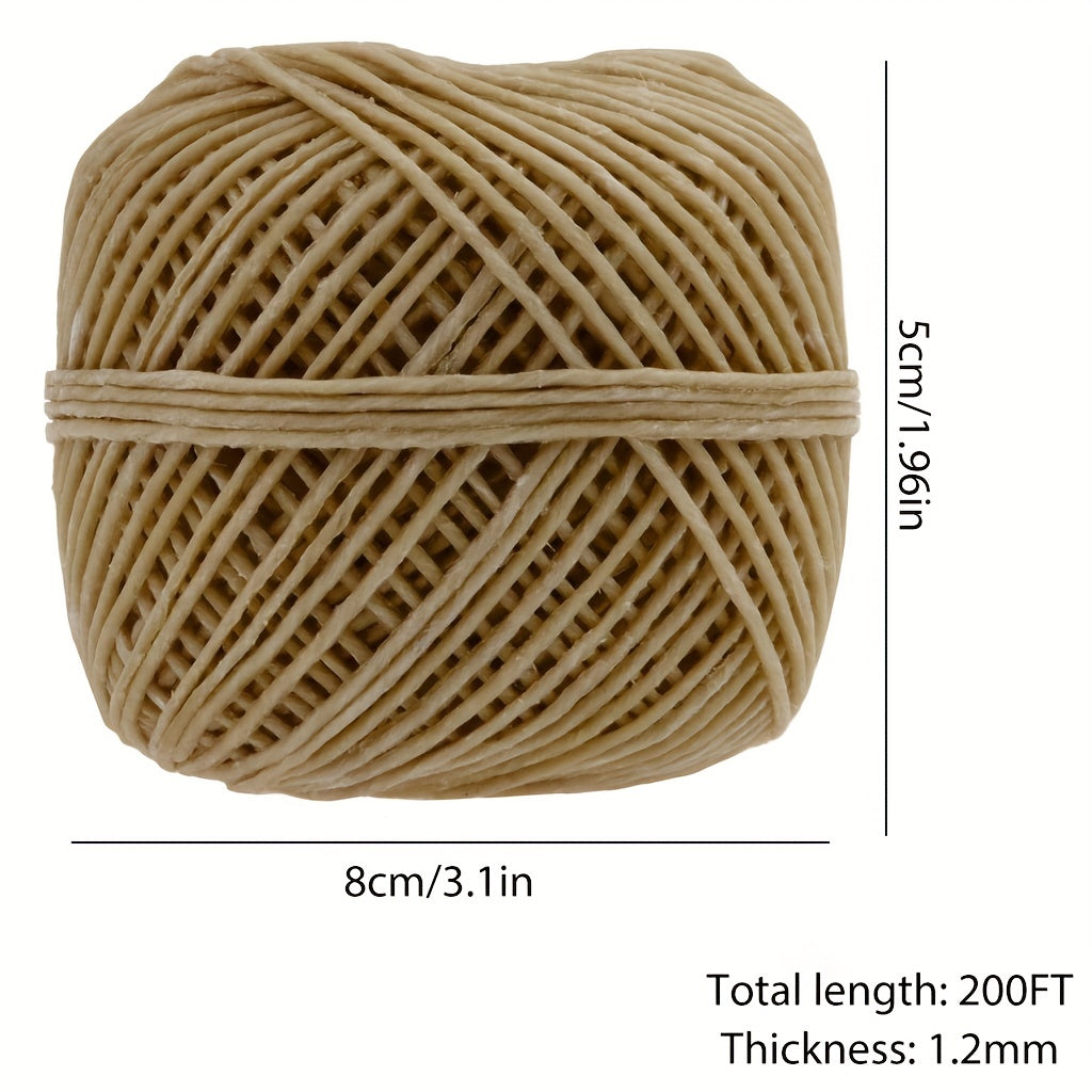 Hemp Wick 210ft Natural Beeswax Slow Burn for Candle Making and Lighters