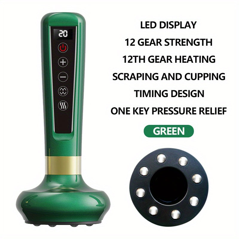 12 daraja intensivlik, LCD displey va sozlanadigan tezlik bilan quvvatlanadigan elektr vakuum massaj qiluvchi. Keksalar uchun ajoyib sovg'a.