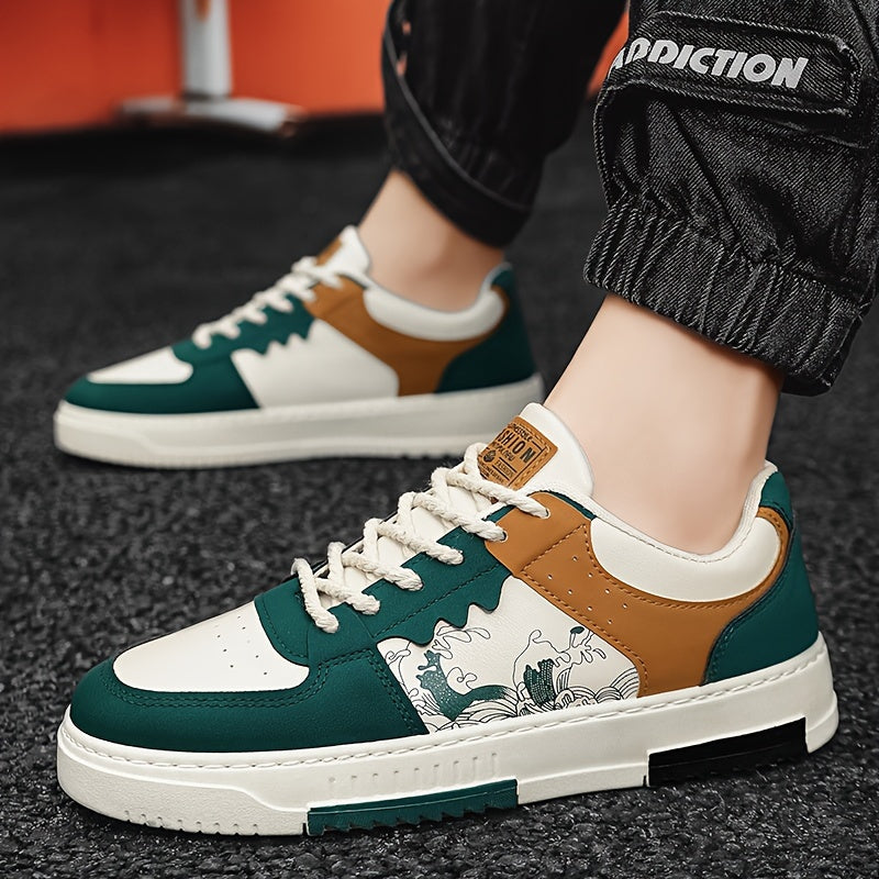 Men's Casual Low Top Sneakers Fabric Lining TPU Sole Solid Color Versatile Fit