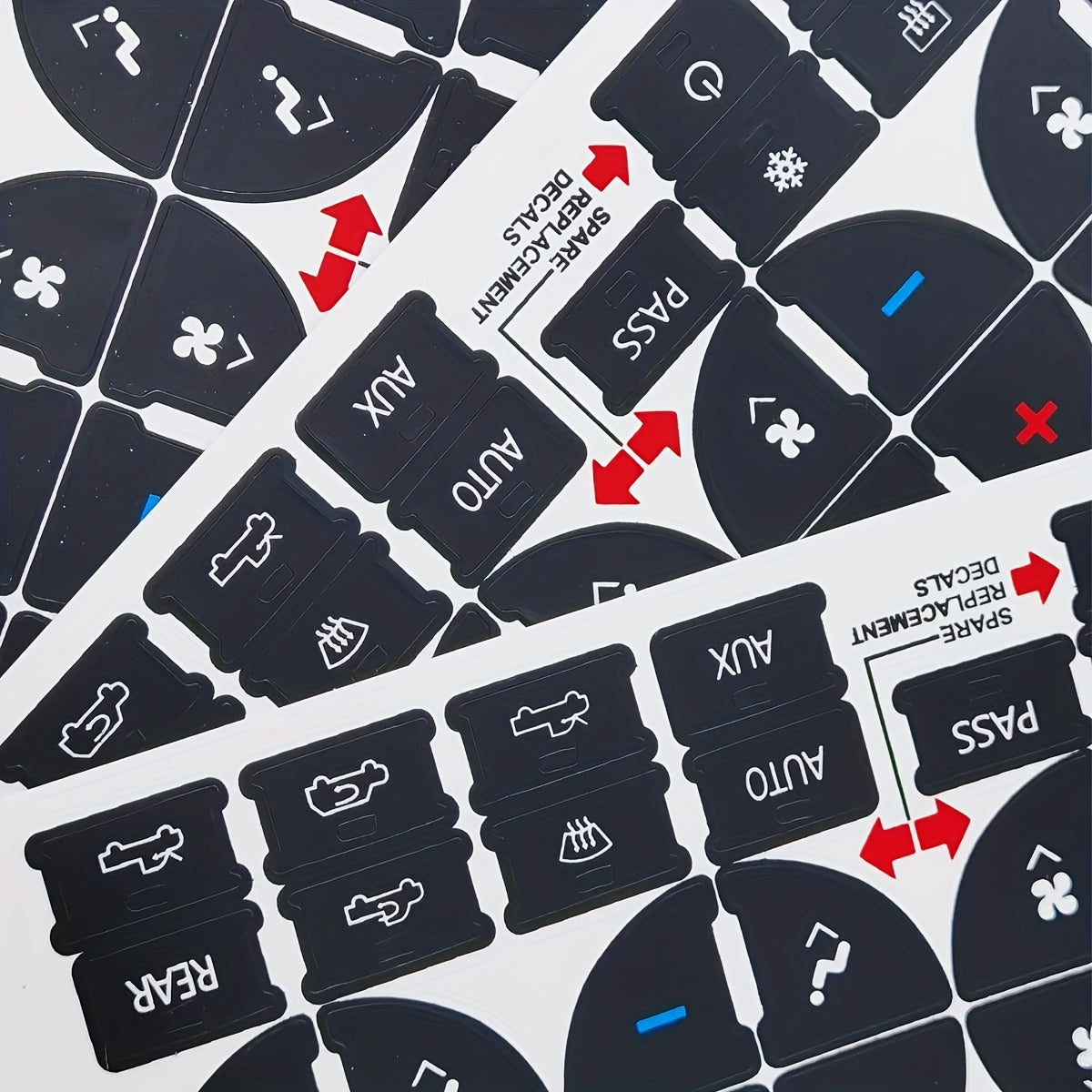 Auto Dash Button Repair Sticker Replacement for Climate Control Decals