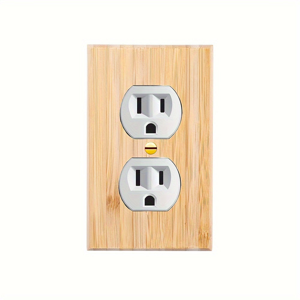 Solid Wood and Bamboo Wall Plate for Switches and Outlets Dual-Hole Design for Bedroom Kitchen Home