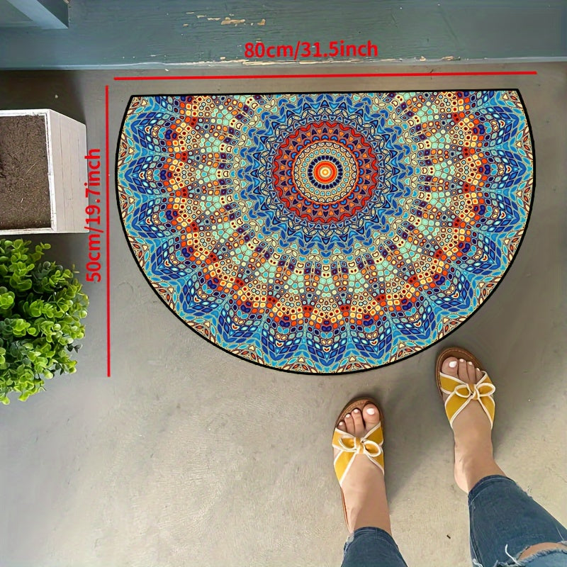Mandala Flower Doormat Non-slip Machine Washable Indoor Outdoor Carpet Various Sizes