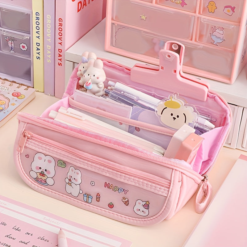 Canvas Stationery Bag with Large Capacity for Office School and Travel