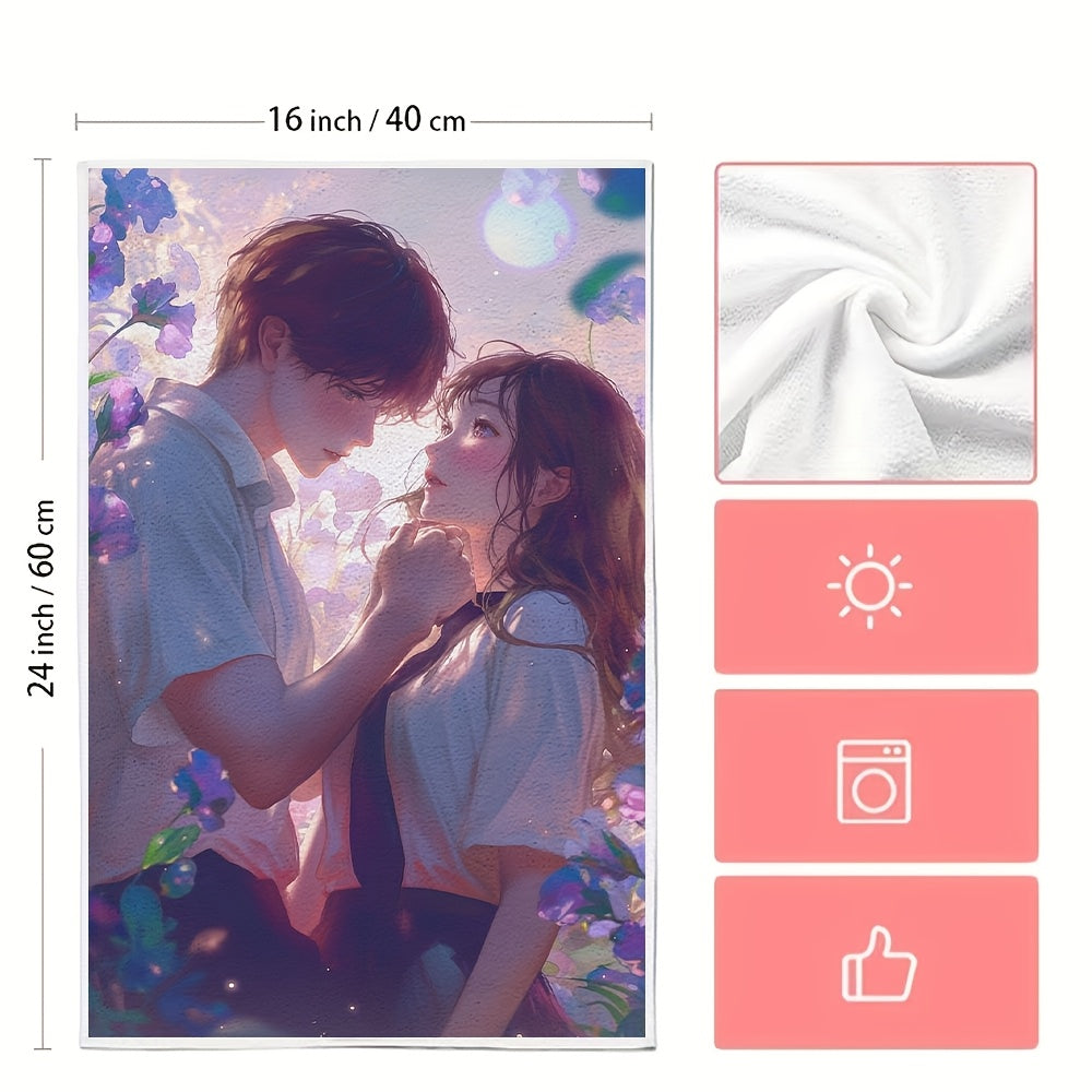 Set of 2 Ultra Soft Kitchen Towels 16x24 Inches Highly Absorbent Dish Hand Towels