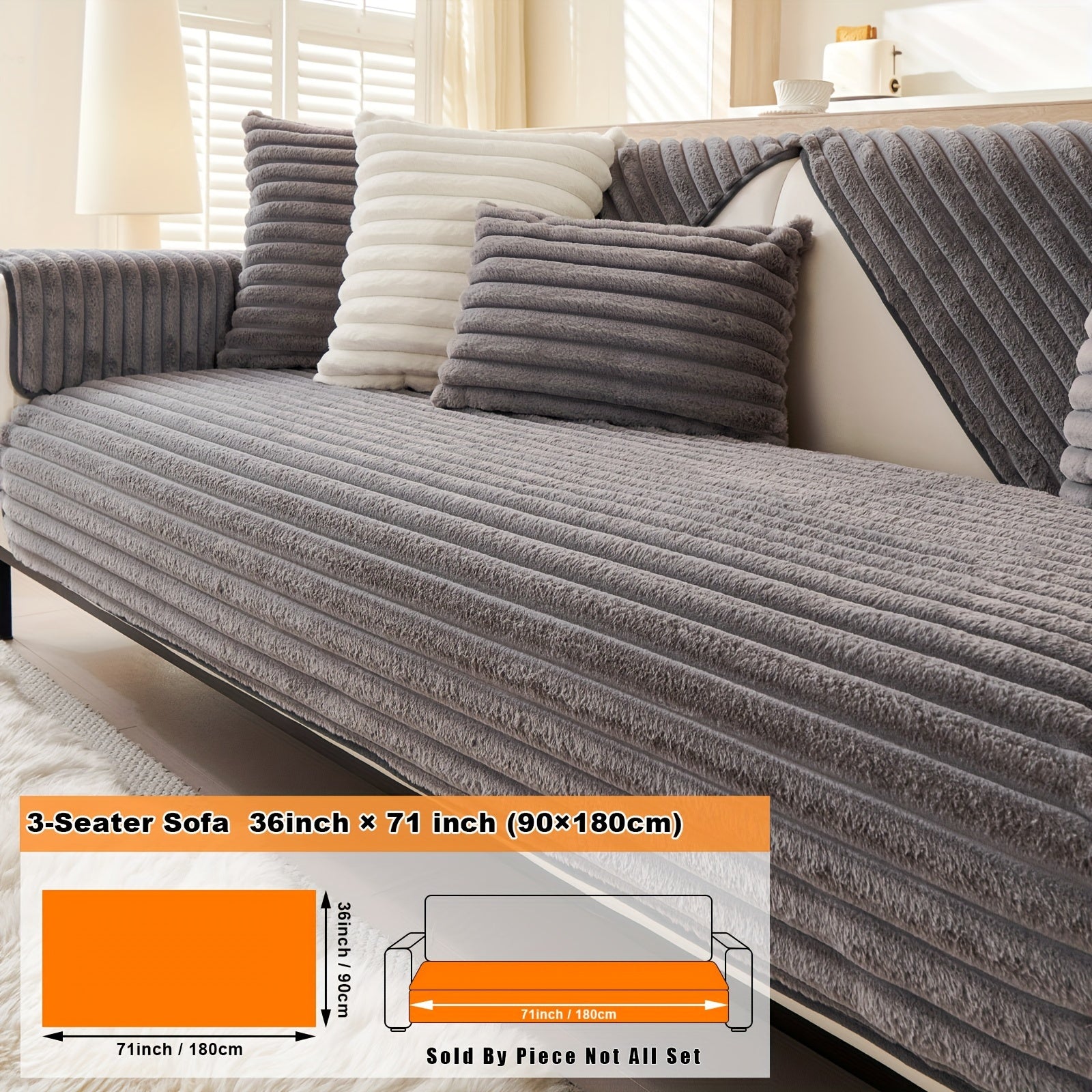 Barcha turdagi divanlar uchun mo'ljallangan, sun'iy quyon junidan tayyorlangan zamonaviy plush divan qoplamasi, mushuk va it egalari uchun iliqlik va himoya ta'minlaydi.