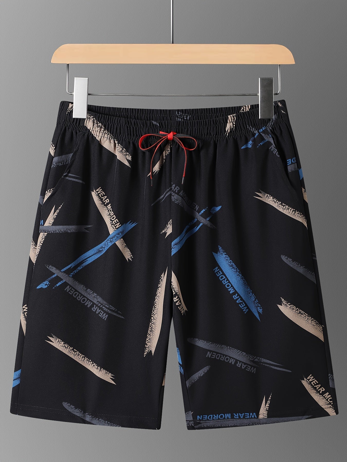Men's Summer Knee-Length Shorts Breathable Polyester Spandex with Unique Print