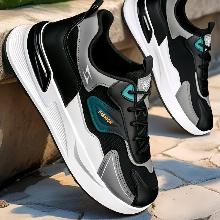 Plus-Size Mesh Sneakers with Thick Sole and Lace-Up Design for All Seasons