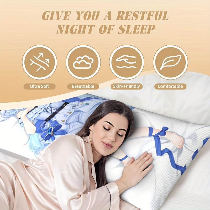 Double-Sided Custom Anime Body Pillow Cover 50x137cm Plush Zippered Cushion Case